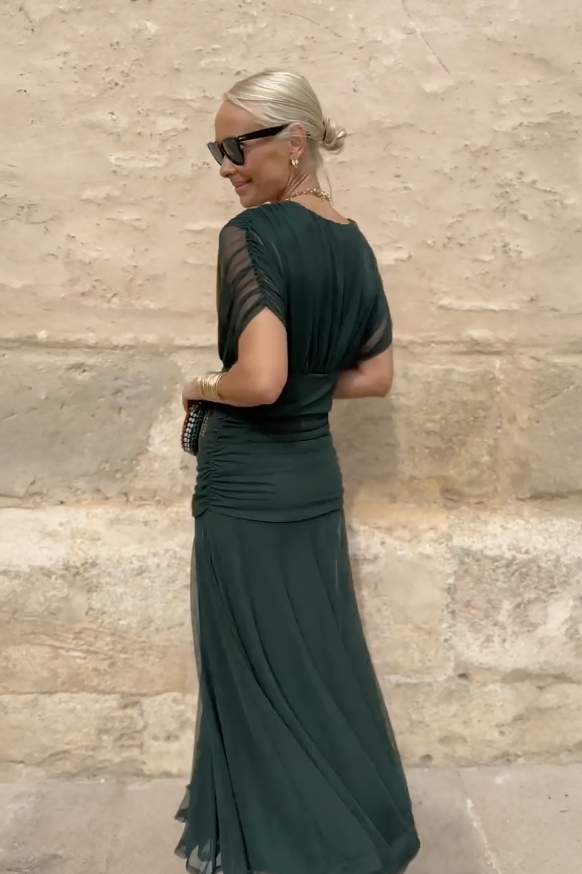 Rosamund | Elegantes Maxikleid für festliche Anlässe mit V-Ausschnitt