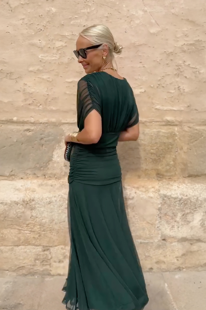 Rosamund | Elegantes Maxikleid für festliche Anlässe mit V-Ausschnitt
