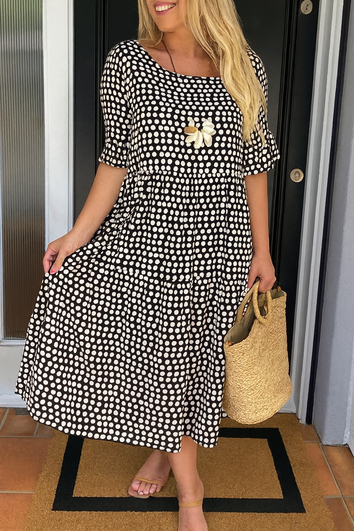 Zerelle | Midi-Kleid mit kurzen Ärmeln