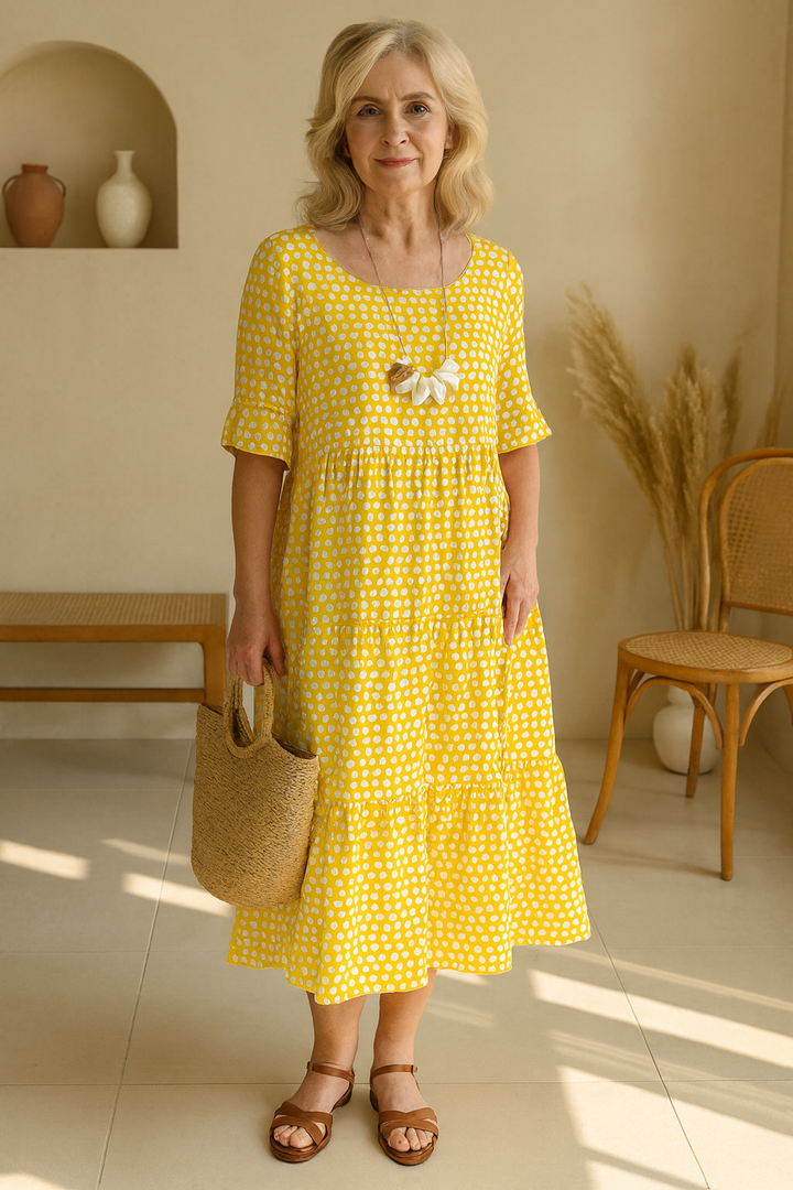 Zerelle | Midi-Kleid mit kurzen Ärmeln