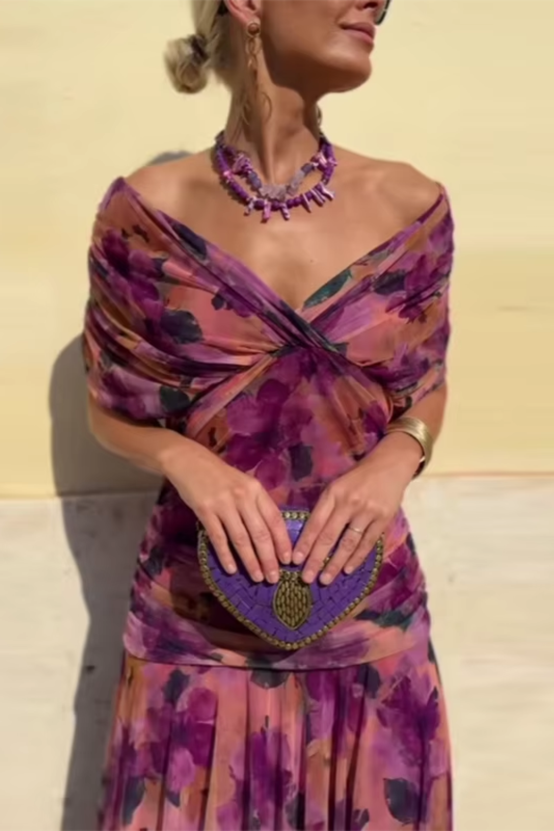 Rosamund | Elegantes Maxikleid für festliche Anlässe mit V-Ausschnitt