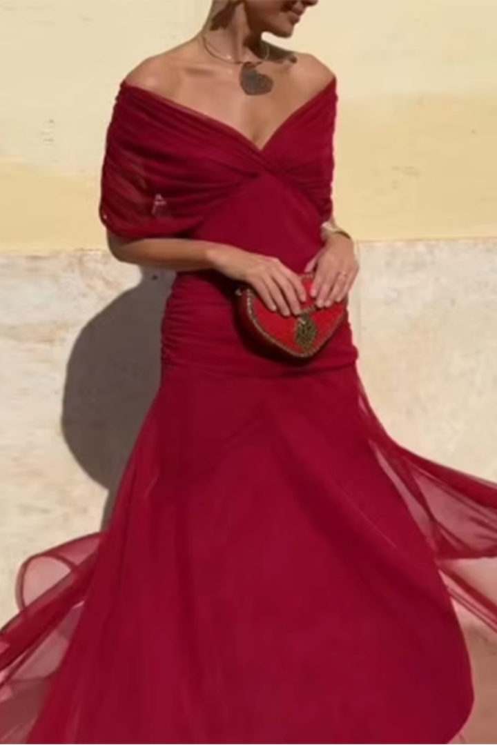 Rosamund | Elegantes Maxikleid für festliche Anlässe mit V-Ausschnitt