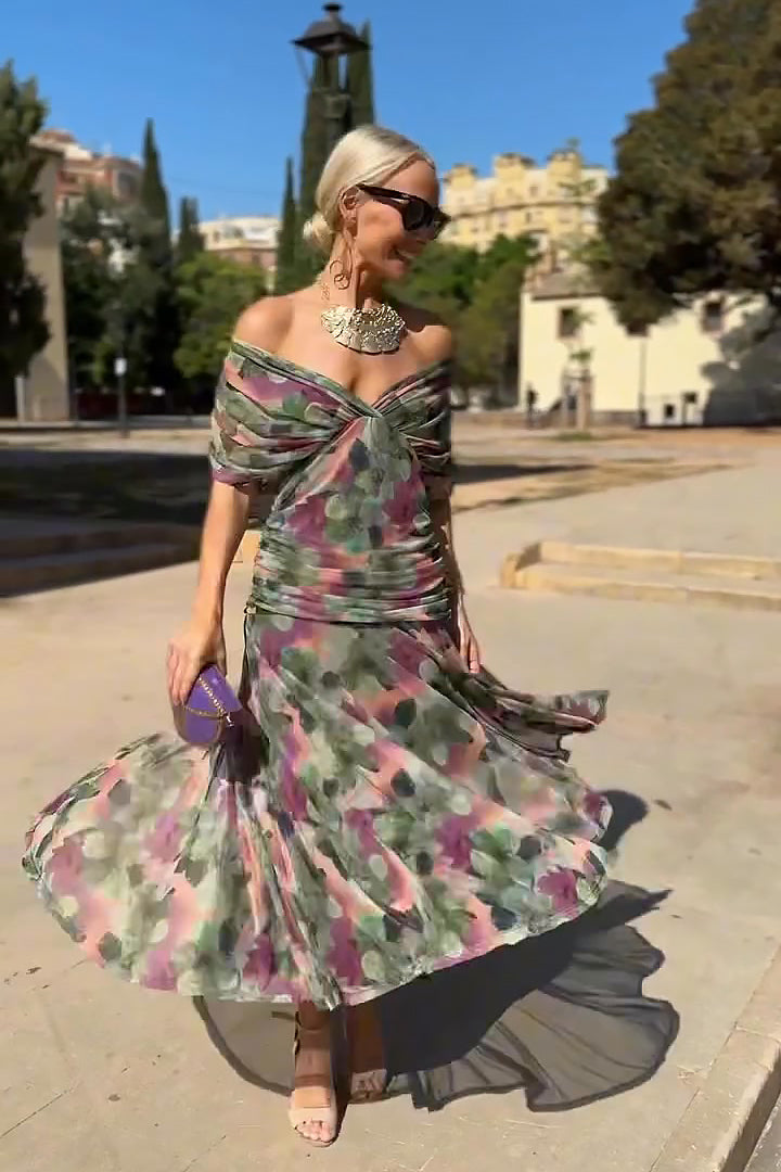 Rosamund | Elegantes Maxikleid für festliche Anlässe mit V-Ausschnitt