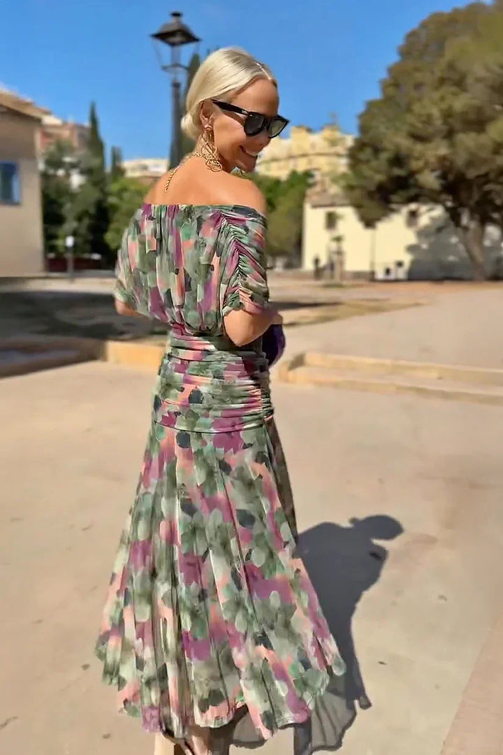 Rosamund | Elegantes Maxikleid für festliche Anlässe mit V-Ausschnitt