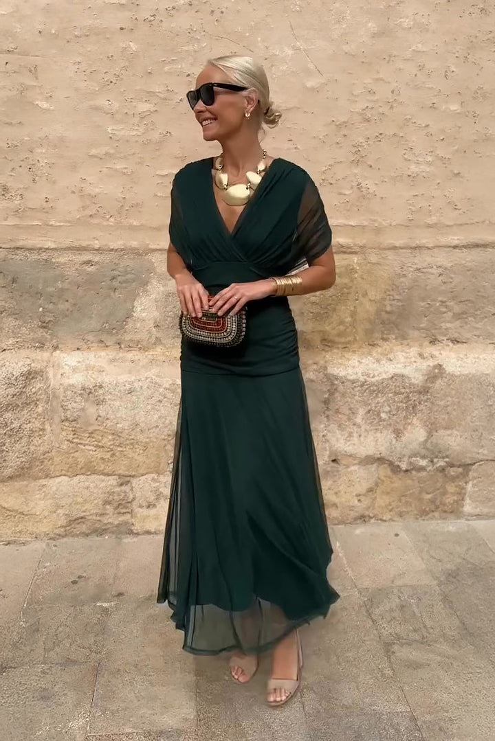 Rosamund | Elegantes Maxikleid für festliche Anlässe mit V-Ausschnitt