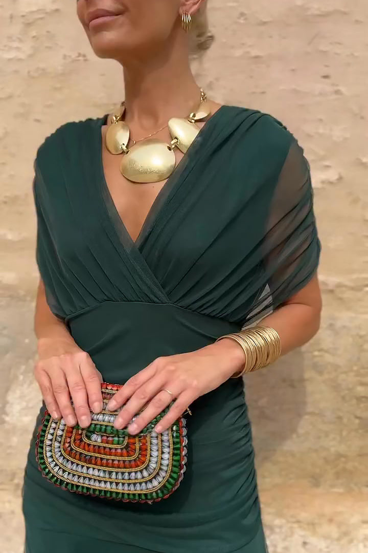Rosamund | Elegantes Maxikleid für festliche Anlässe mit V-Ausschnitt