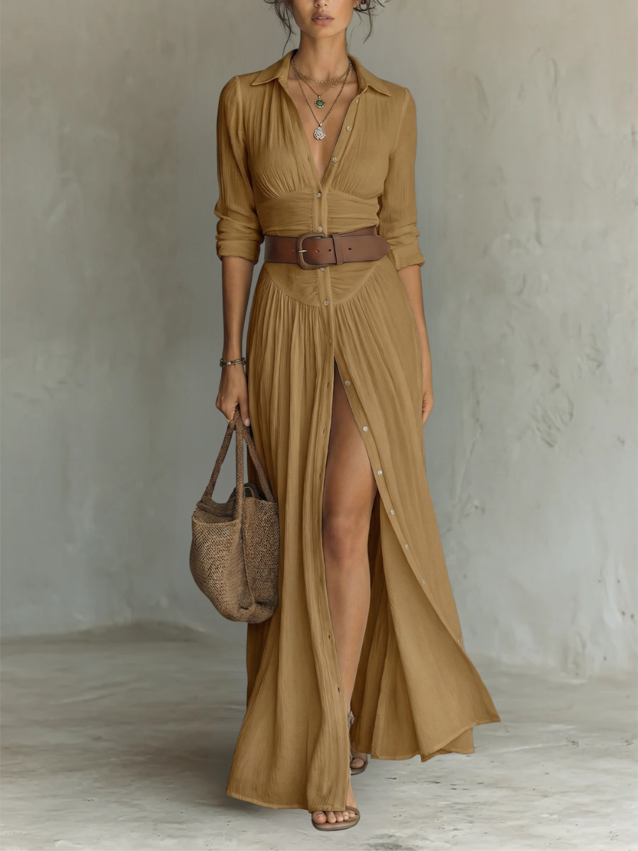 Suzanne | Maxi-kleid mit Reverskragen