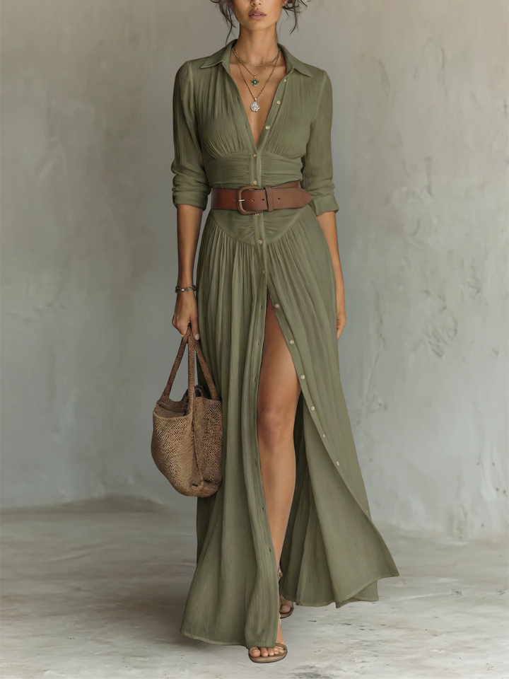Suzanne | Maxi-kleid mit Reverskragen