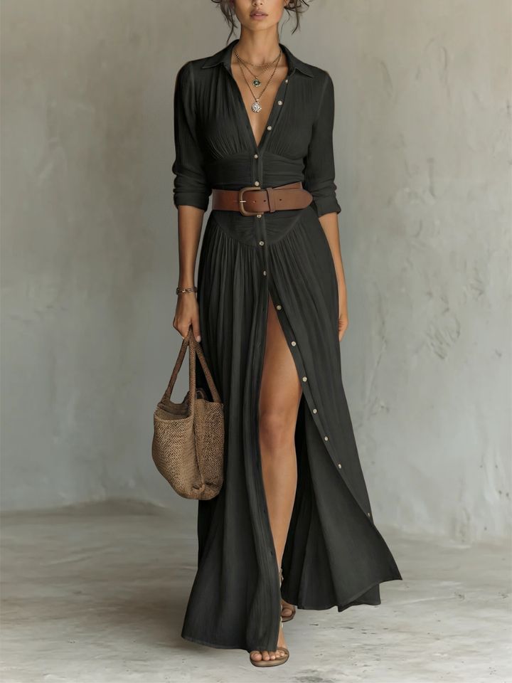 Suzanne | Maxi-kleid mit Reverskragen
