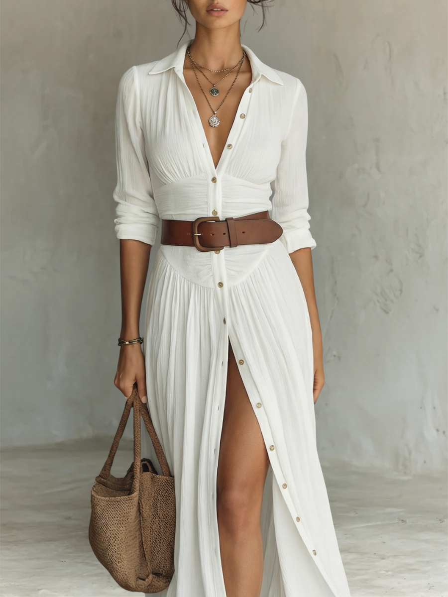 Suzanne | Maxi-kleid mit Reverskragen
