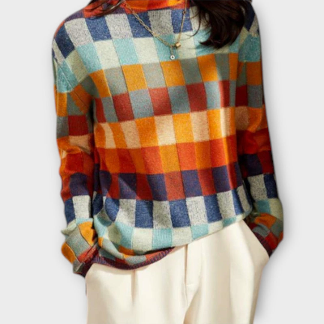 Erika | Patchwork Rollkragenpullover