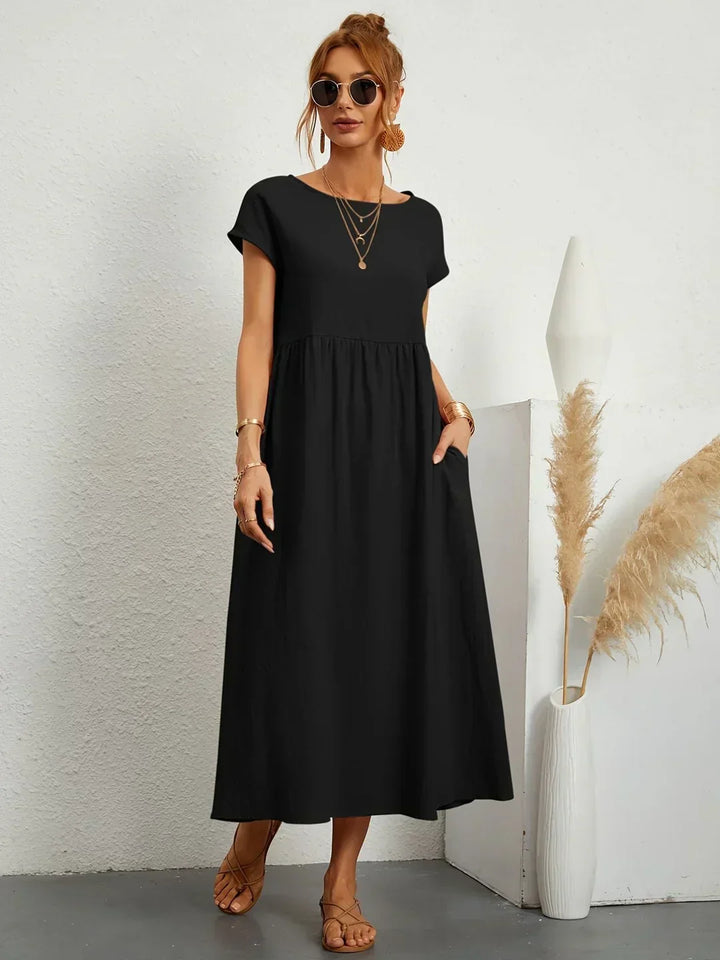 Evi | Fließendes Midikleid zeitlose Eleganz