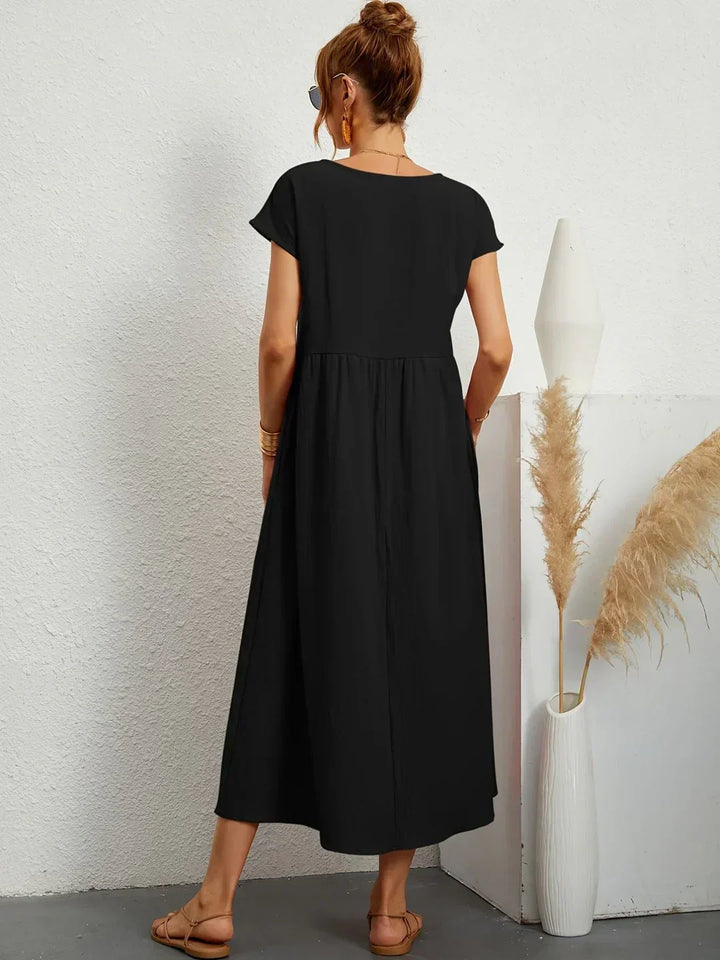 Evi | Fließendes Midikleid zeitlose Eleganz