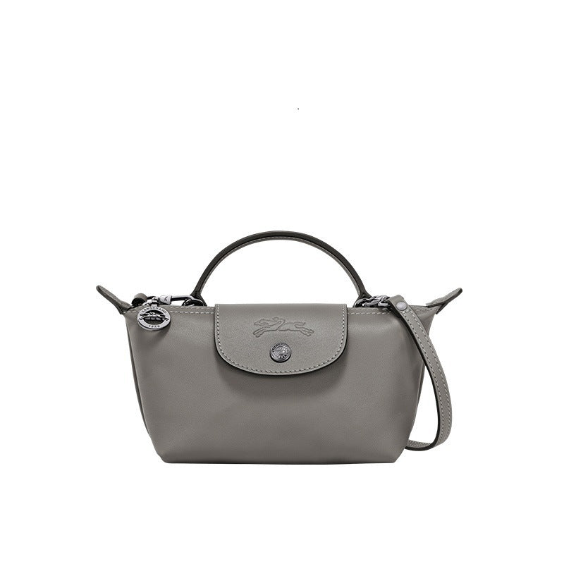 Mini Leder Tasche - Grau