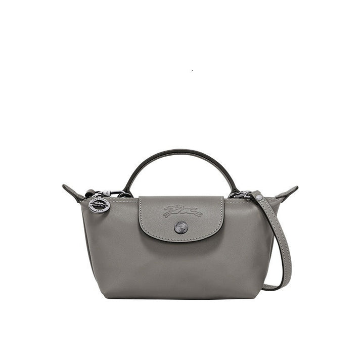 Mini Leder Tasche - Grau