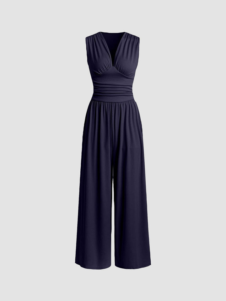 Wilma | Schicker, ärmelloser Jumpsuit mit weitem Bein