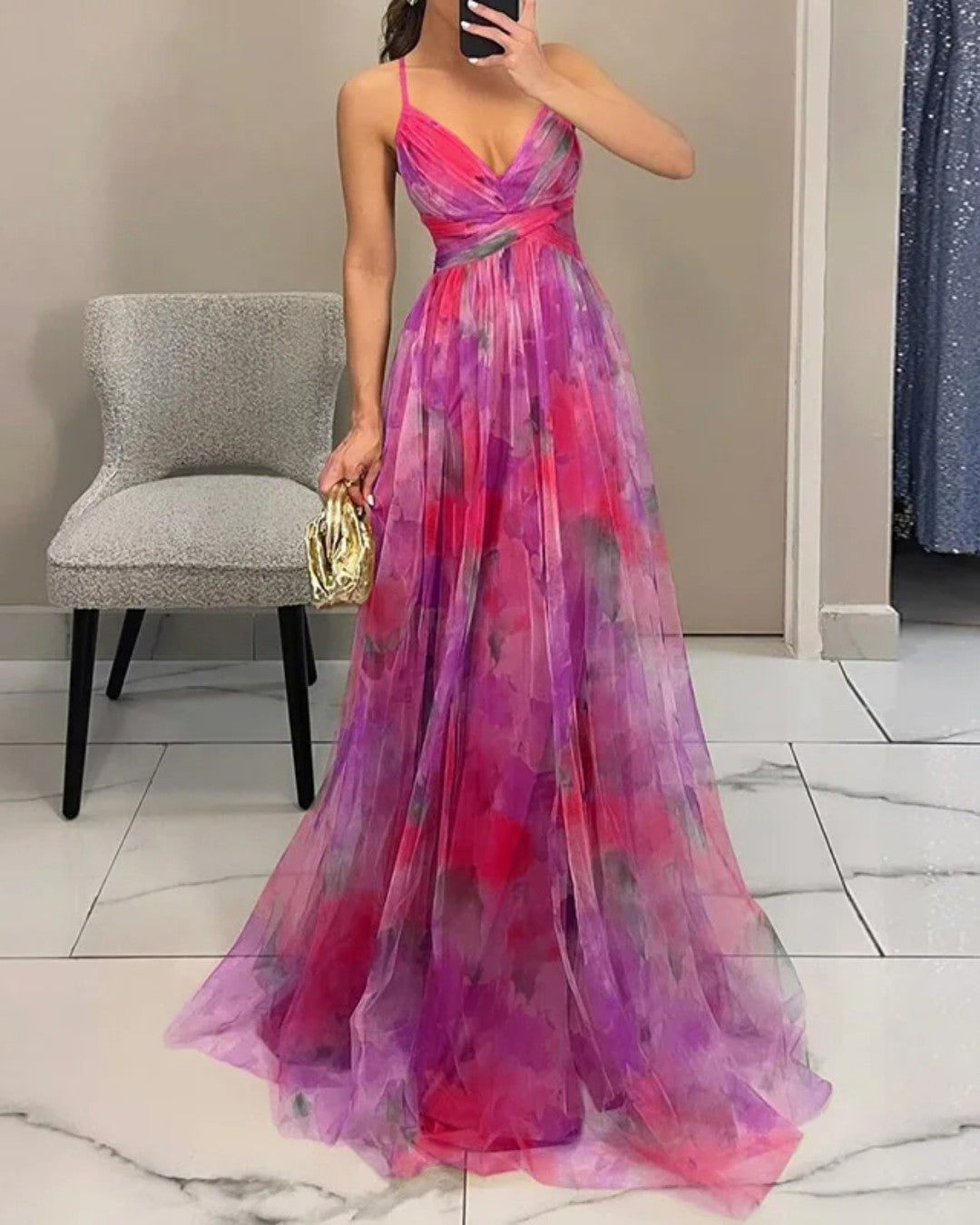 Giselle | Zauberhaftes Maxikleid mit Blumenprint
