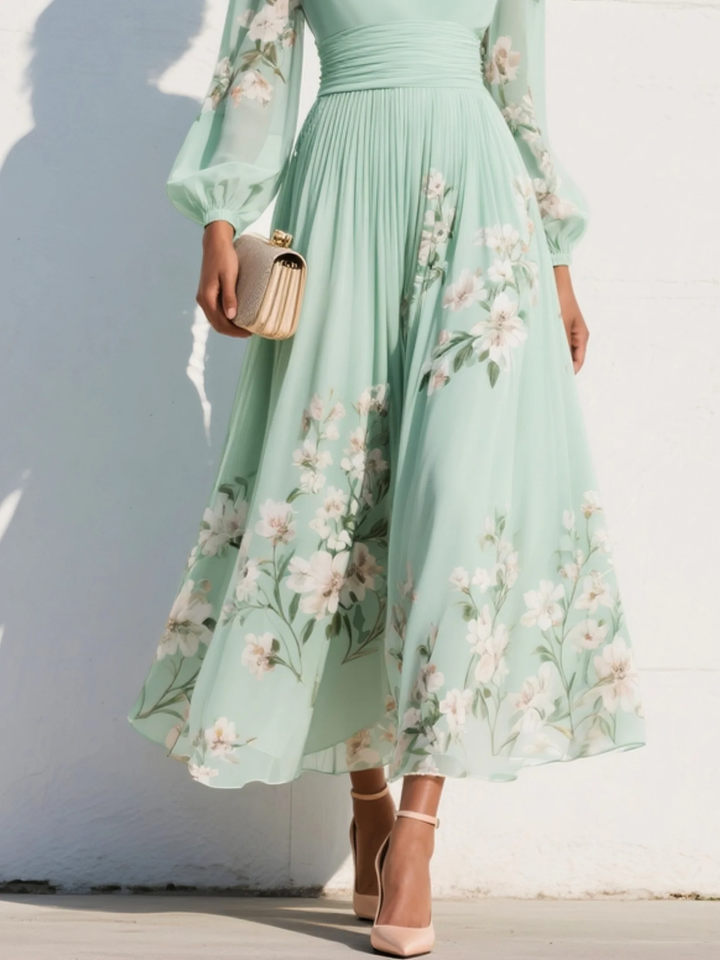 Rosa | Frische Blütenpracht Midi-Kleid