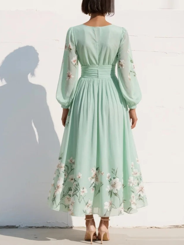 Rosa | Frische Blütenpracht Midi-Kleid