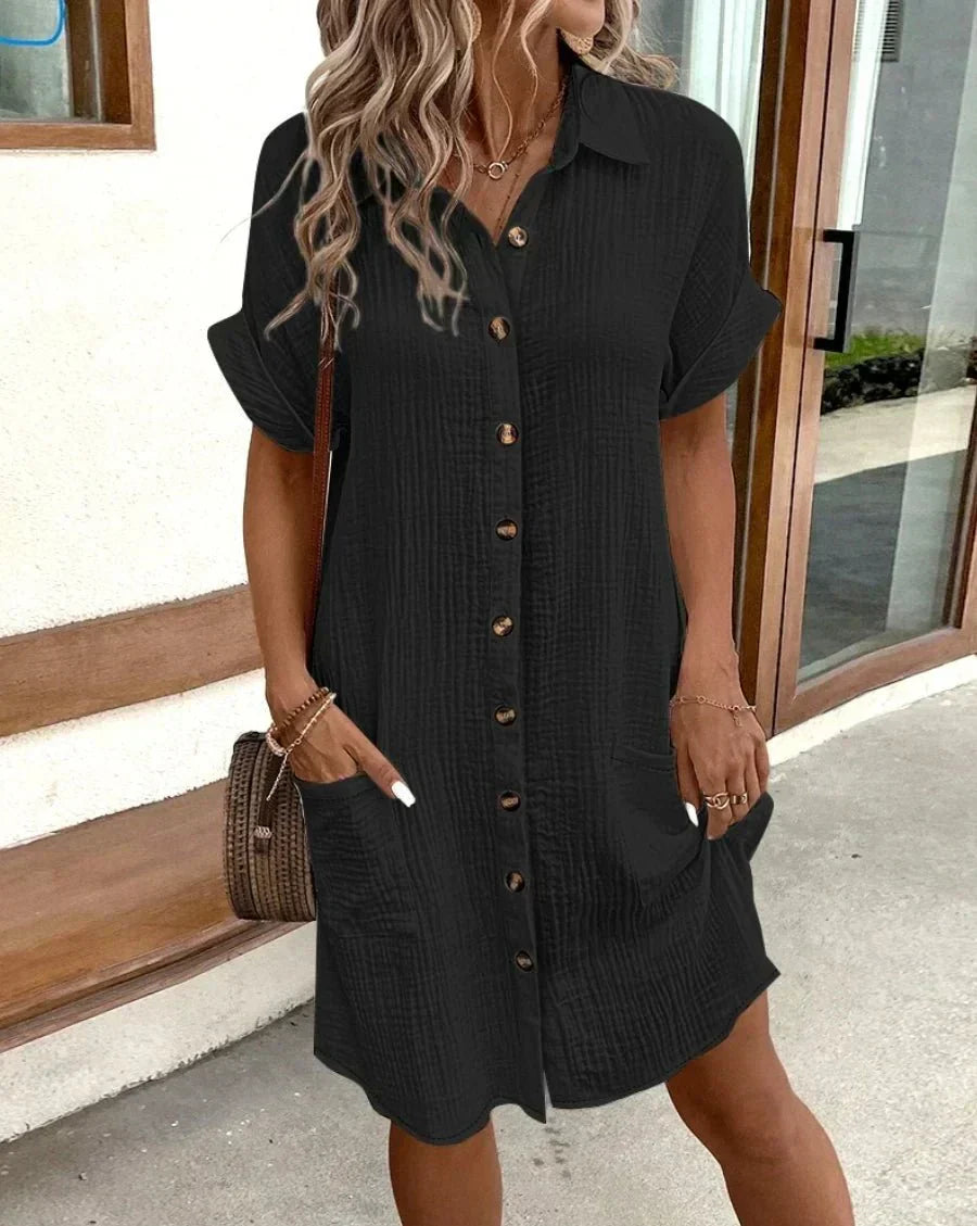 Luz | Bequemes Hemdkleid mit Knöpfen