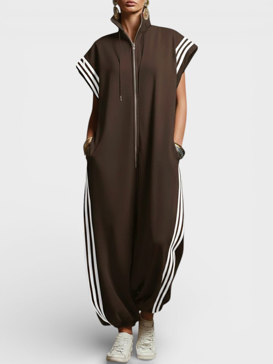 Valentina | Reißverschluss Hals Jumpsuit