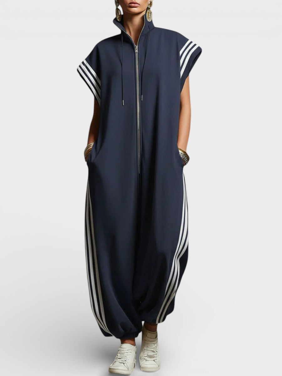 Valentina | Reißverschluss Hals Jumpsuit